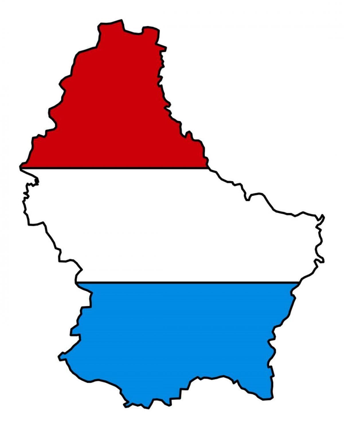 mapa Luksemburga flaga 