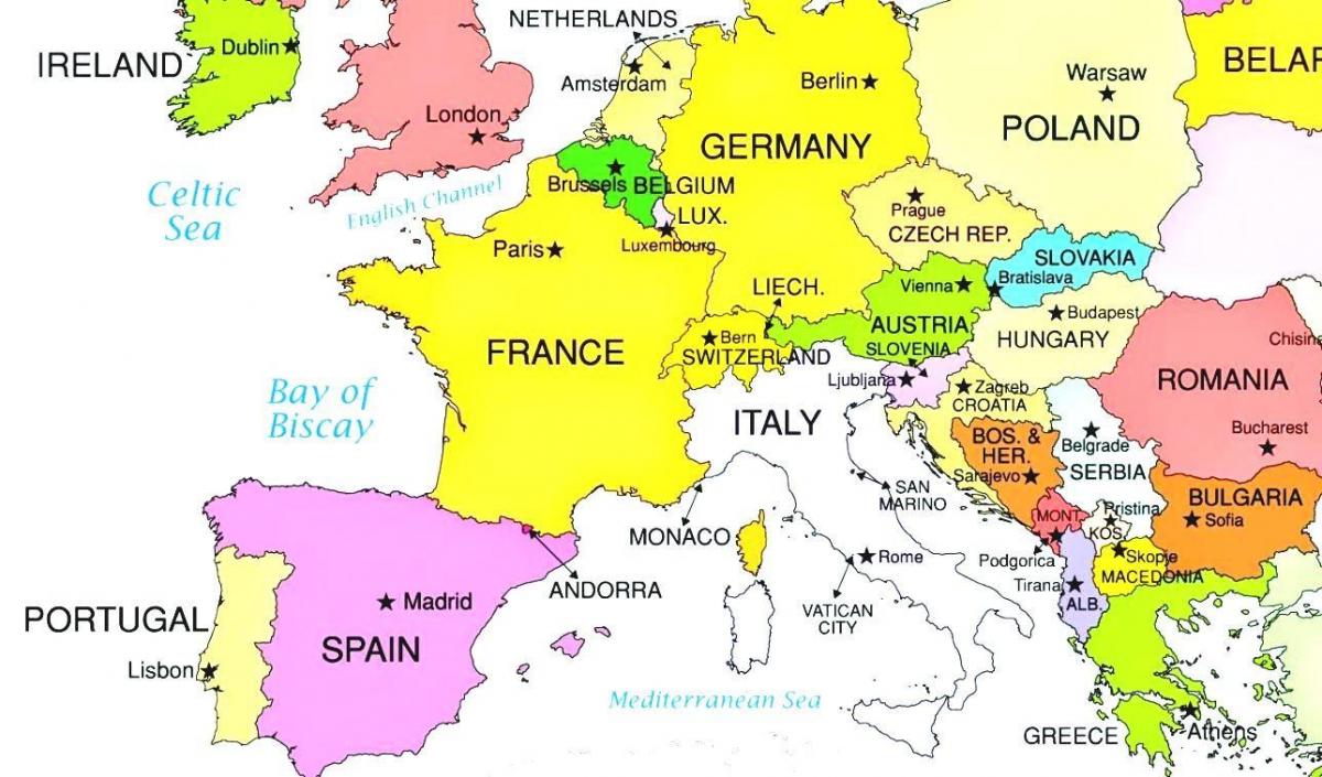 na mapie Europy Luksemburg