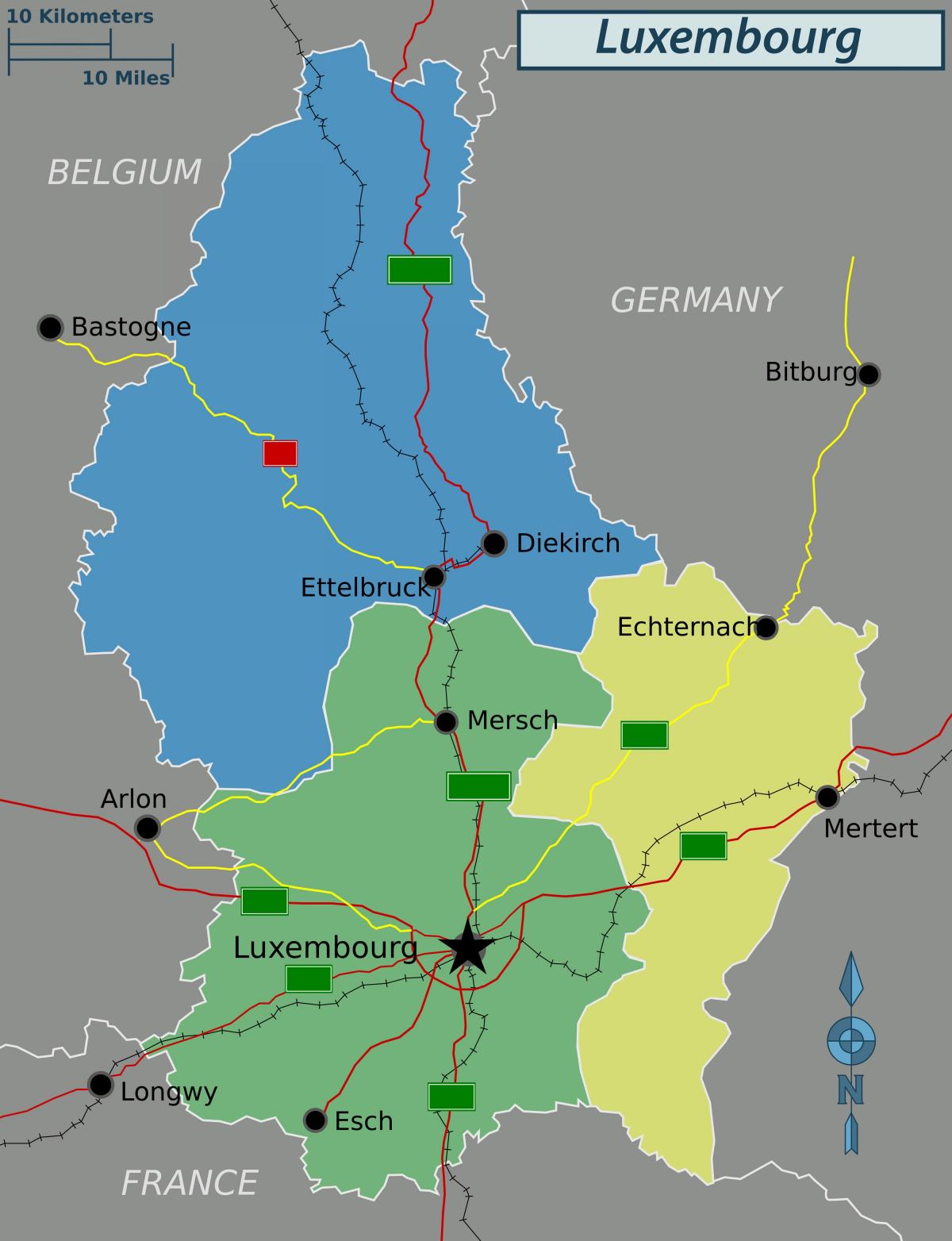 mapa Luksemburg polityczne
