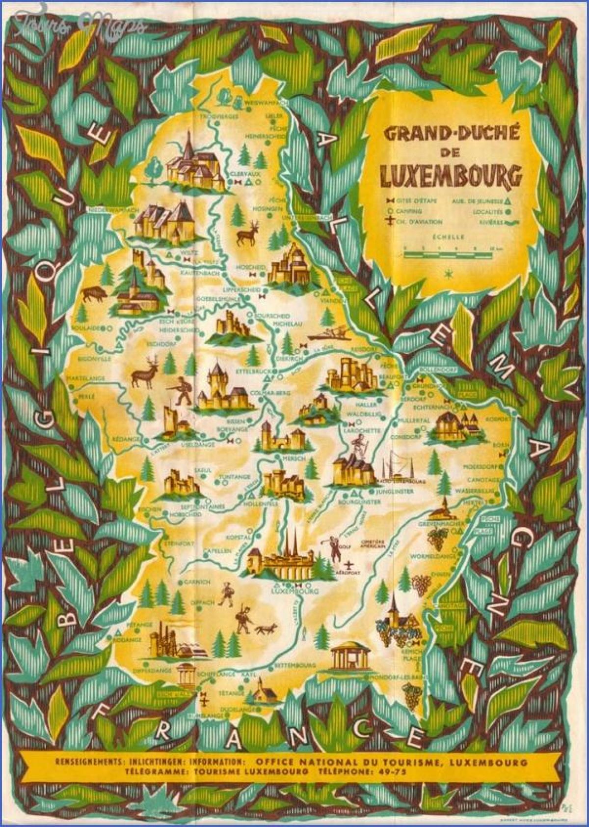 mapa Luksemburga zabytki