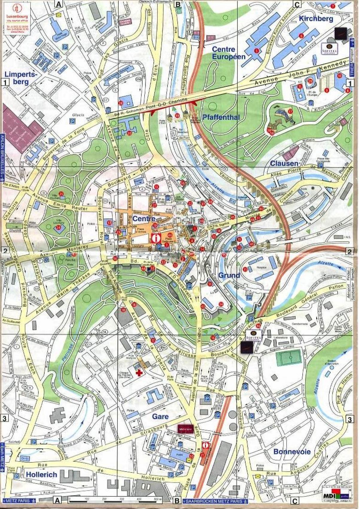 mapa Luksemburga, Stare miasto