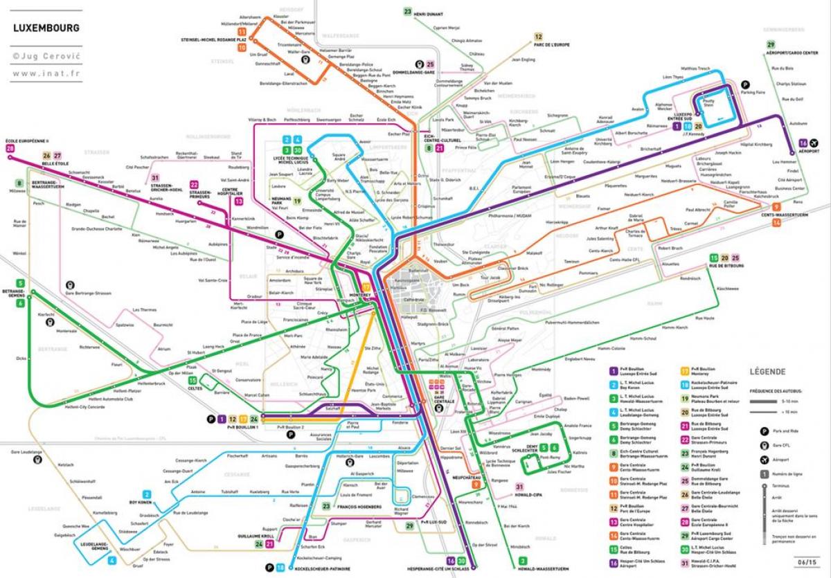 mapa Luksemburga metra