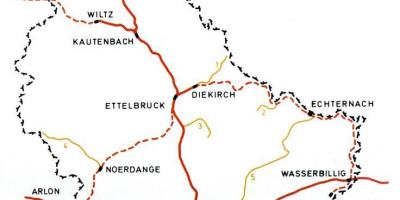 Luksemburg kolejowych mapie